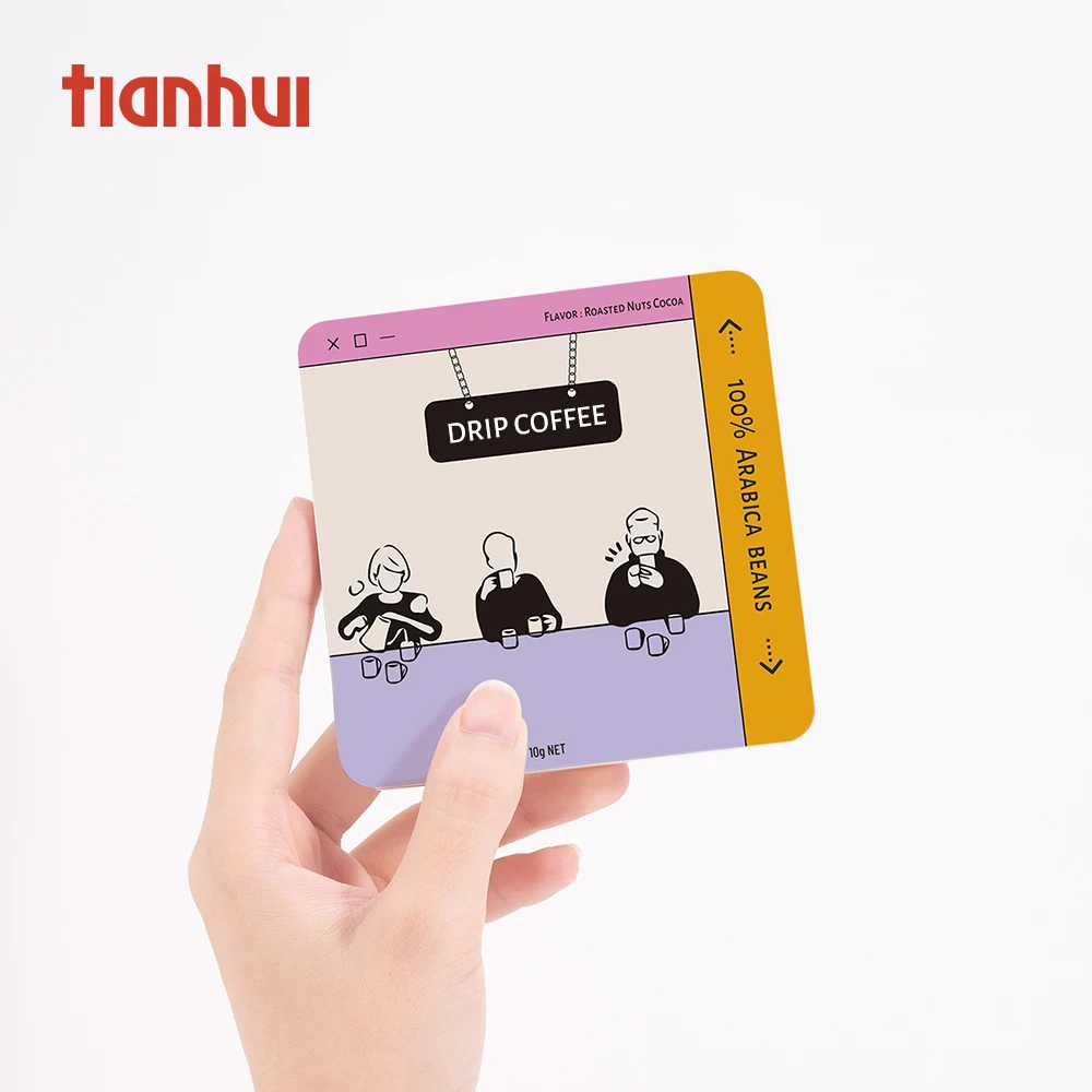 Tianhui Food Grade Ultra Thin Metal Boxes Square Tin Case for Tea Packing