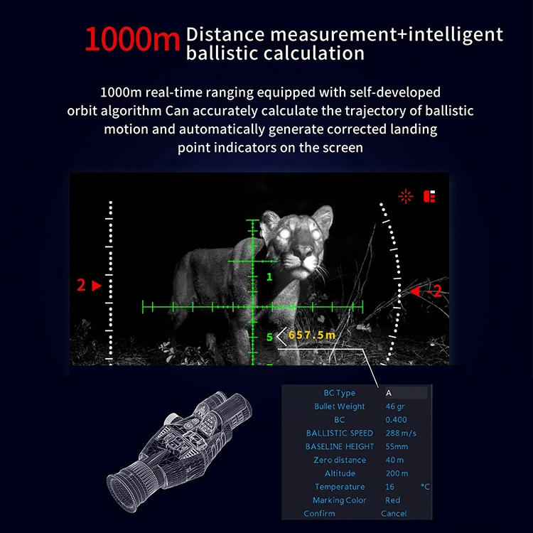 HENBAKER CY900 WIFl connection night vision scope digital scope night vision monocular for hunting