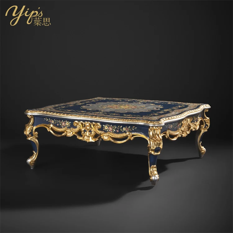 Yips LD-1708-1629 Европейский стиль резьба из смолы ручной росписью цветочный узор Гостиная Роскошный журнальный