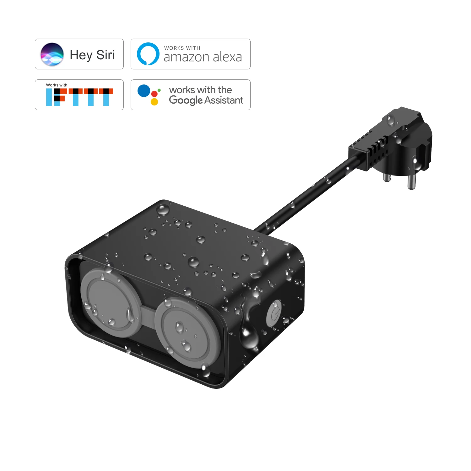 TUYA Wifi Smart EU Outlets Alexa Google Home Voice Control plastic Outdoor Electric Switch Timer 2 Pin Plug and Socket