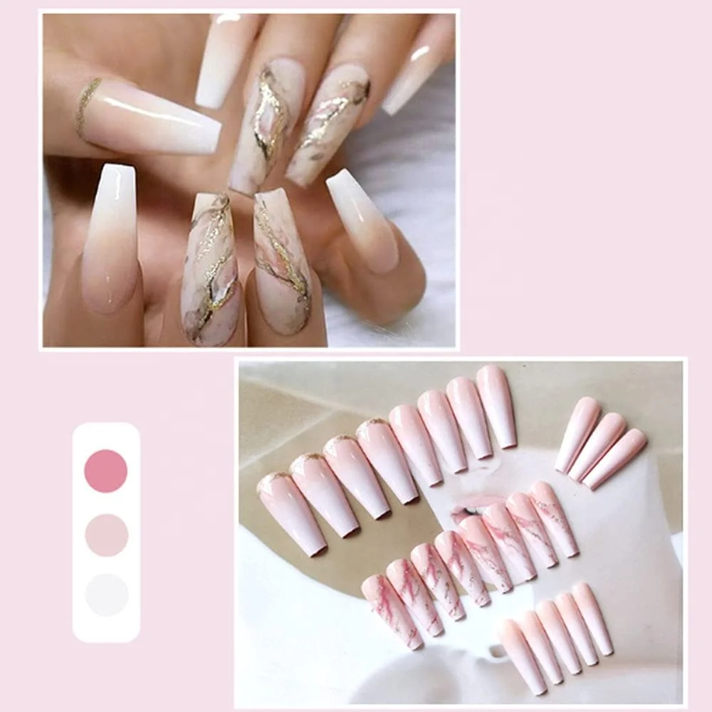 24pcs Wholesale Full Cover False Nails Nude Style Short Press on Nails Artificial Fingernails Luxury Design for Women