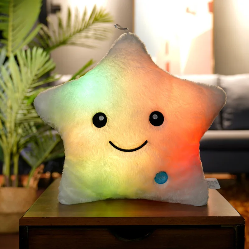35CM Twinkle Star Glowing LED Night Light Plush Pillows Stuffed Toys