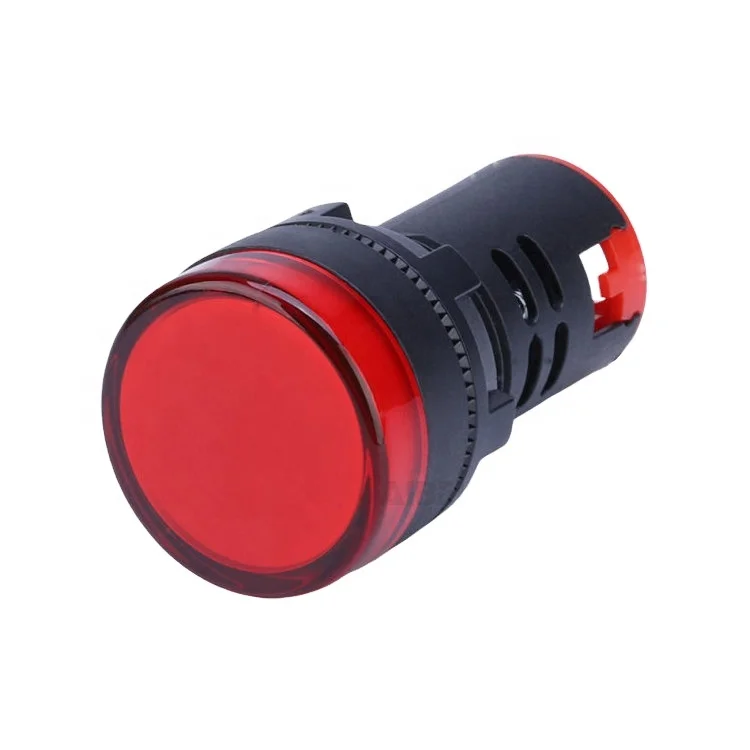 22mm diameter size plastic red yellow 12v 24v 220v led indicator light pilot lamp signal light with pins