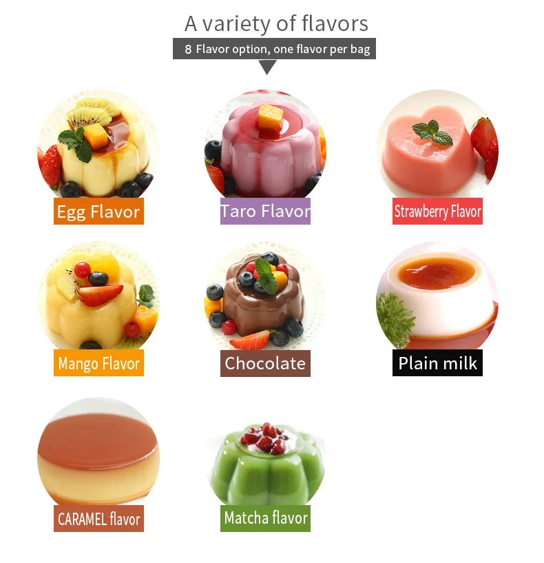 Chinese Manufacturer Supplied chocolate Flavored Pudding jelly Powder for Bubble Tea Shop