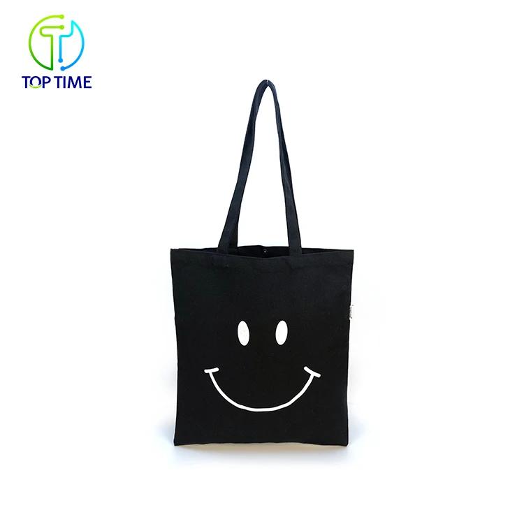 
Promotional Shopping Custom Printed Black Organic Cotton Tote Bag 