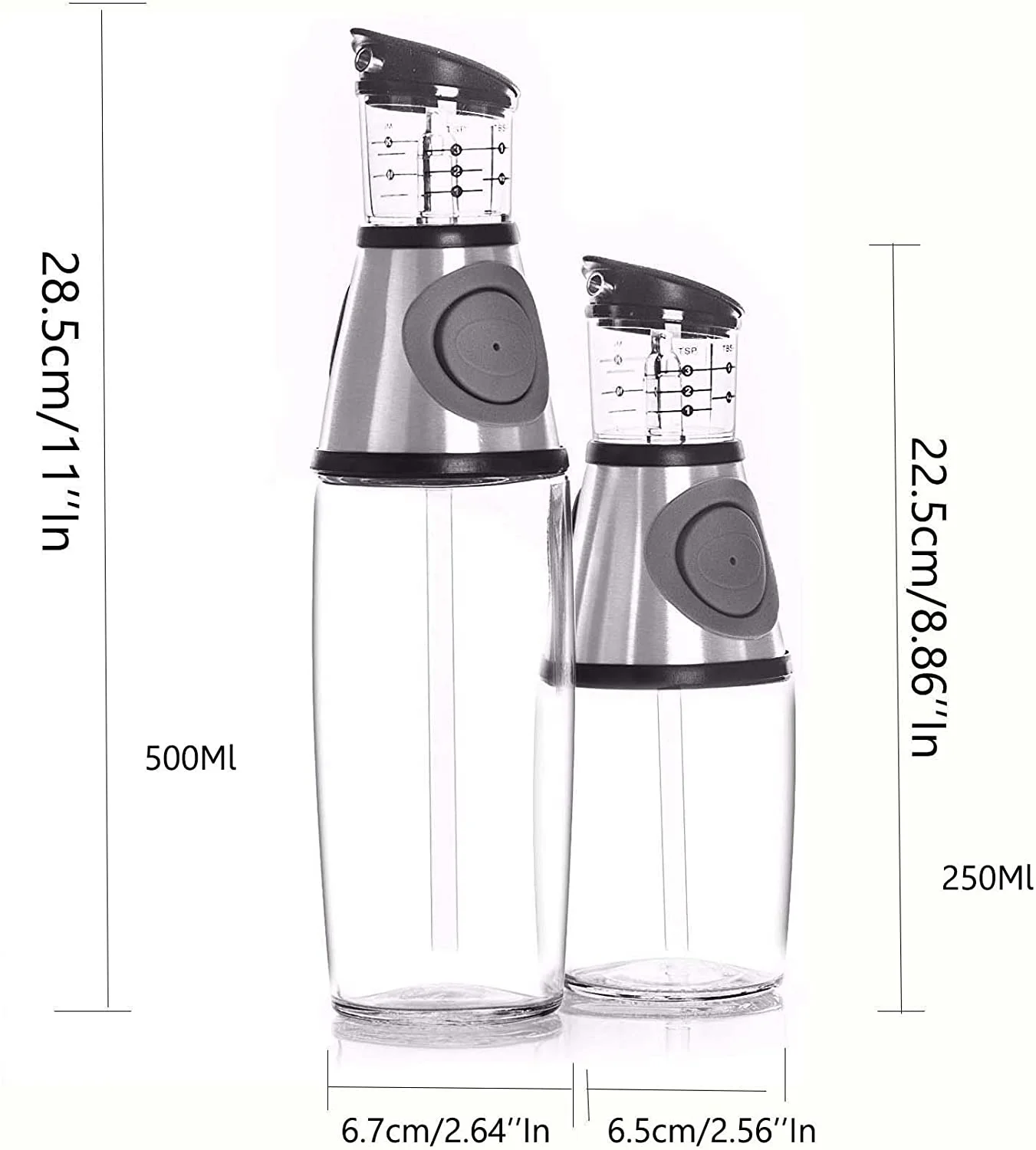Olive Oil Dispenser Bottle For Kitchen, Oil and Vinegar Cruet Dispenser with Measurements and Drip Free Spout 500ml (1600154566828)