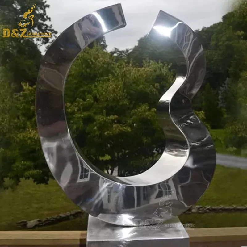 Yard decoration metal stainless steel modern round statue