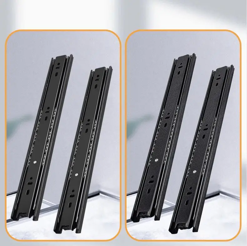 Custom furniture drawer sliding ball bearing Cabinet Drawer Guide 3- Folding guide Retractable slide cabinet ball bearing/guide