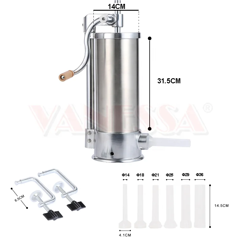 5KG Vertical Stainless Steel Sausage Making Machine  Manual