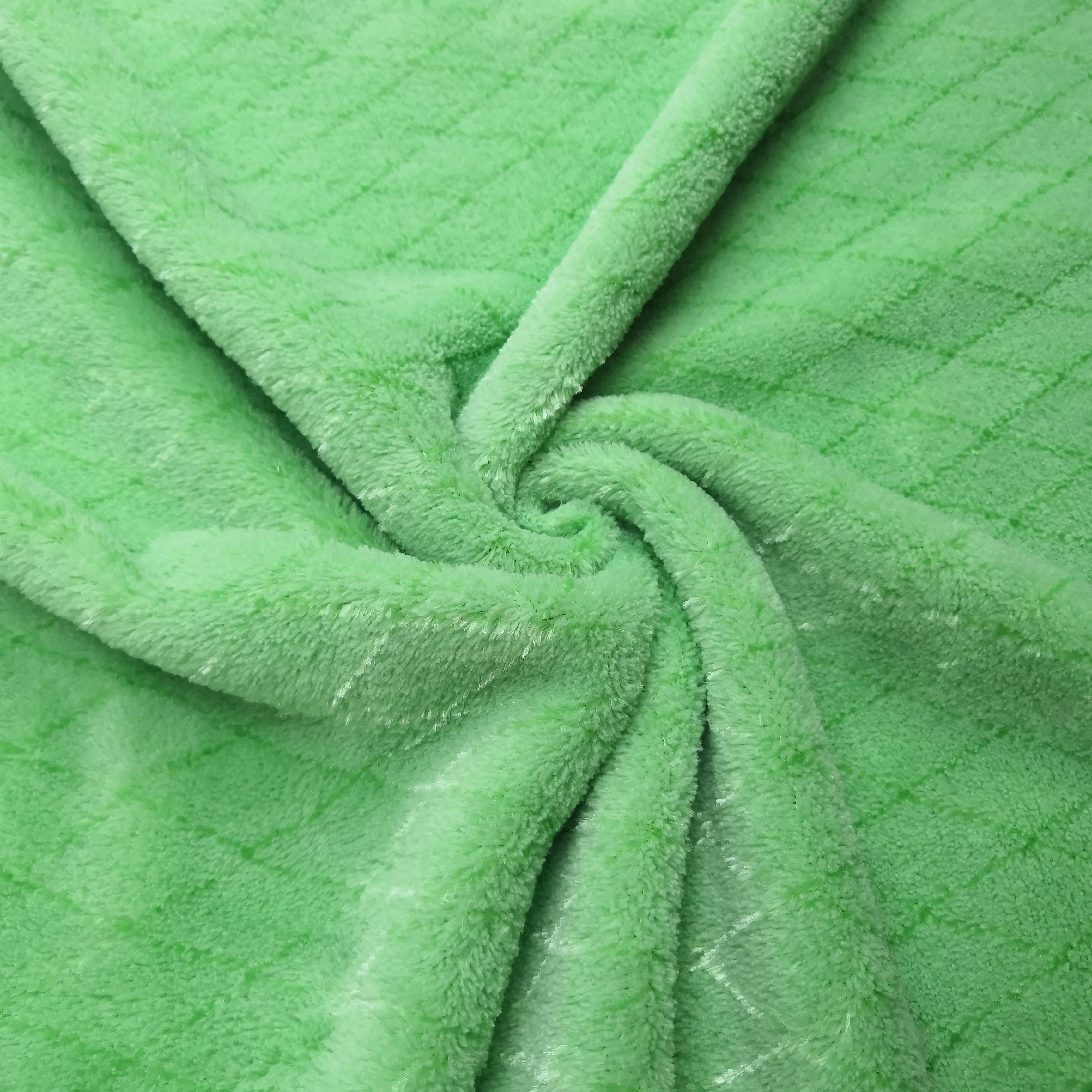 Hami melon green jacquard pineapple bloke short hair winter textile coral fleece fabric for blanket