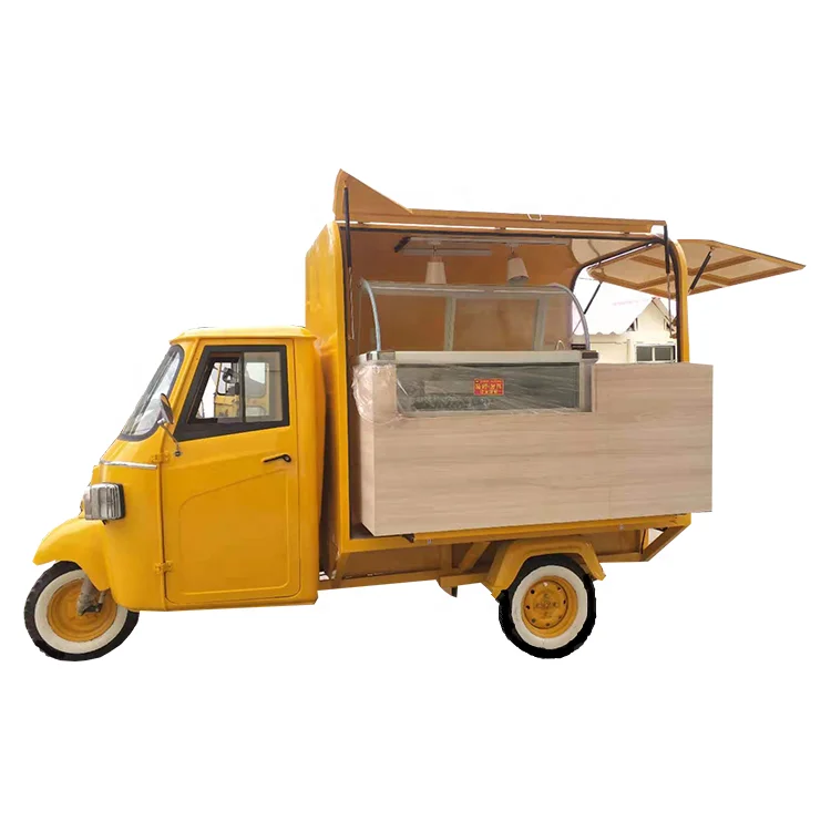 Tricycle Food Cart Outdoor Mobile Food Truck Fast Food Vending Tricycle Ape Tuk Tuk Piaggio Ape Mobile Coffee Truck