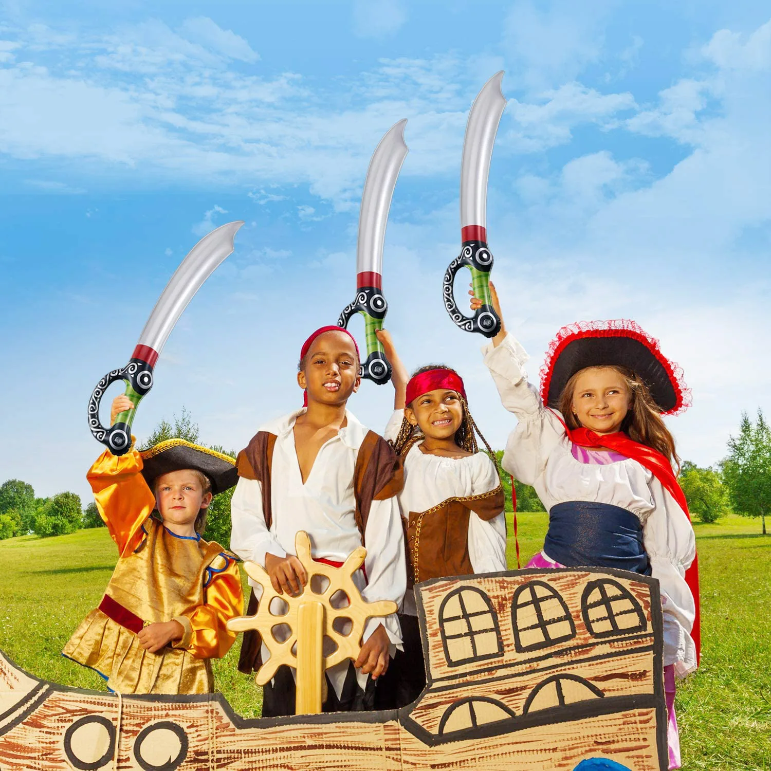 Halloween Party inflatable Pirate sword 70CM Cosplay Toys Stage props