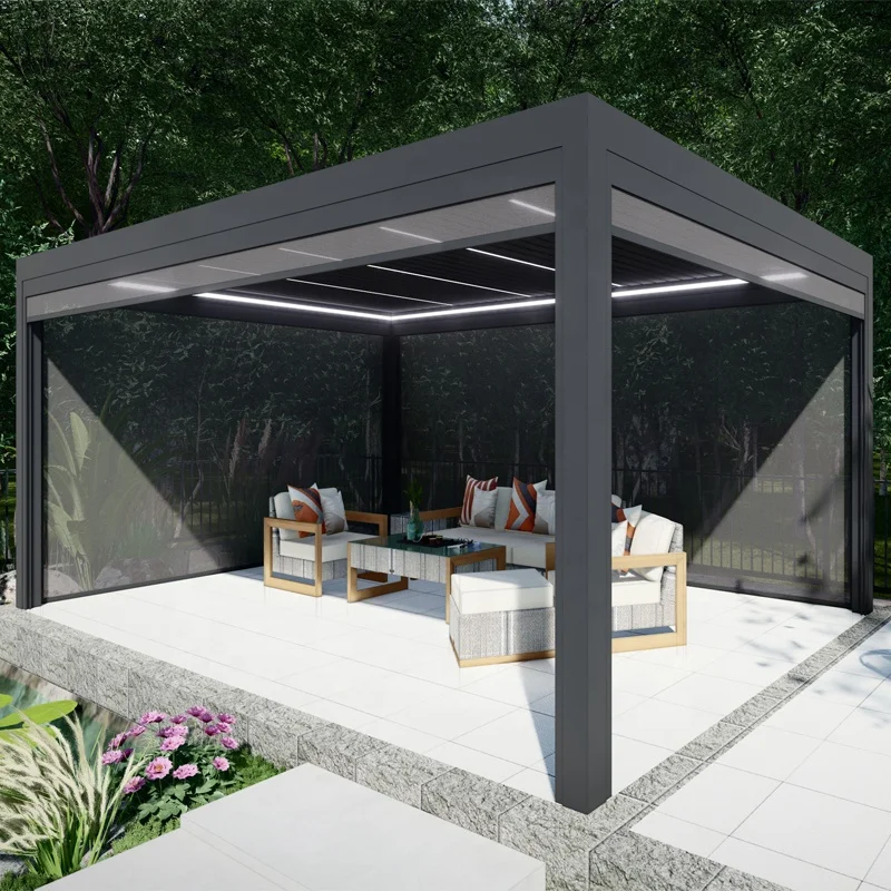 Adjustable Terrace Roofing Pergola Retractable Pergola Aluminum Usine Aluminum Garden Metal Aluminum Pergola