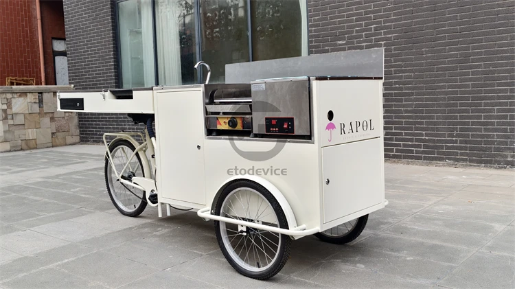 portable coffee ice cream cart foldable tricycle easy move mobile outdoor vending kiosk cart