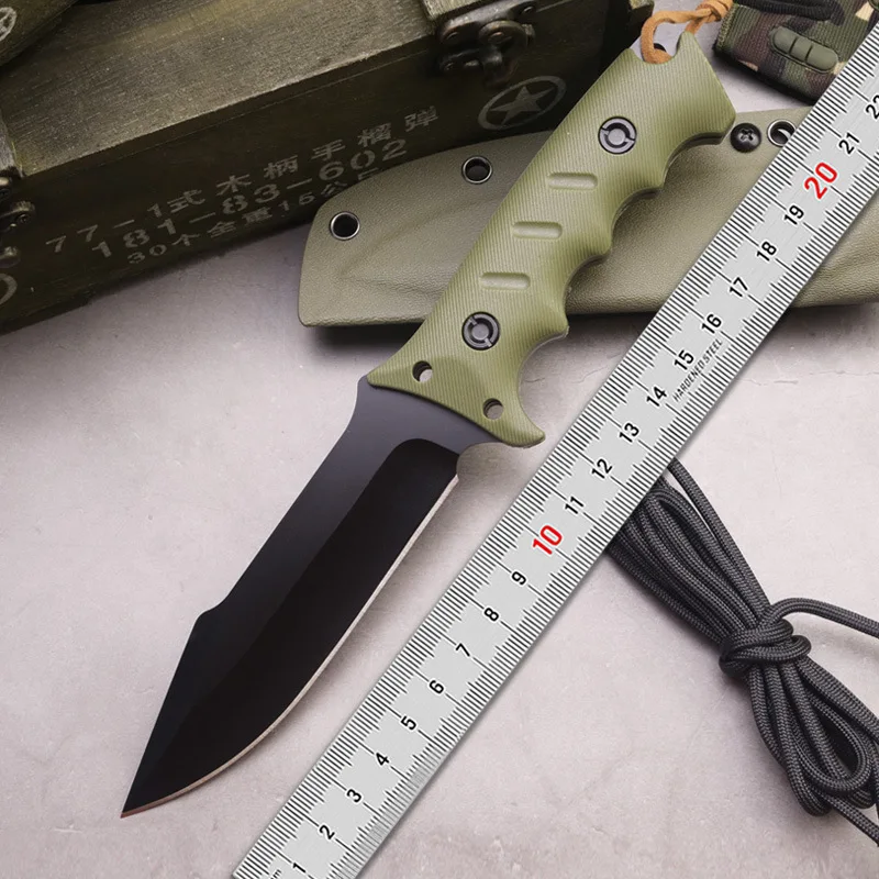 Hot Sale Wholesale Outdoor Hunting Camping Survival Bushcraft Abs Handle Edc Tactical Fixed Blade Knife With Kydex Sheath