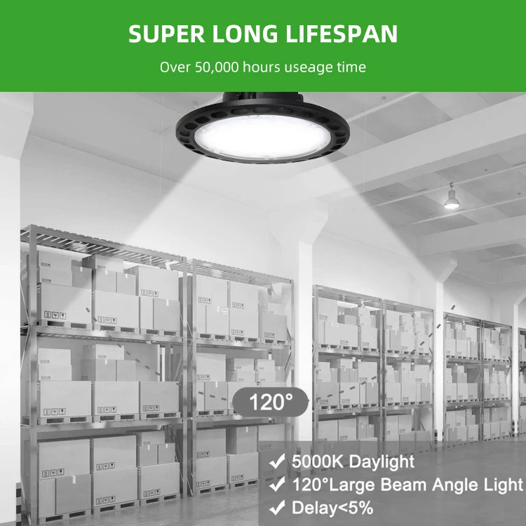 Lampara Led UFO Commercial Warehouse Workshop Factory Lighting Fixture 150W High Bay Light 85 265V IP65 High bay Led light