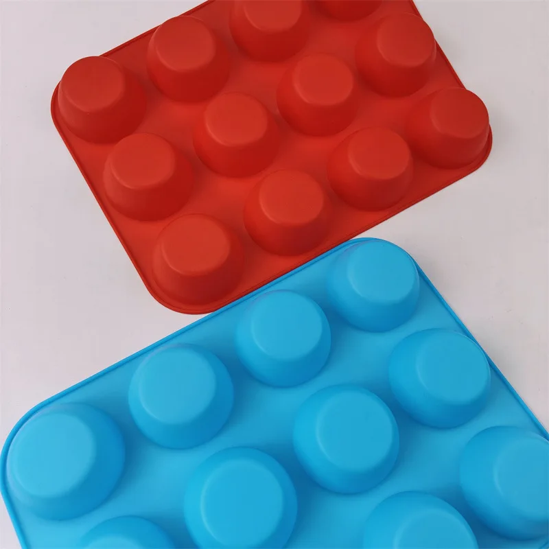 Early Riser 12 round muffin cup biscuit cake baking silicone mold ice cream jelly mold aromatherapy candle plaster mold