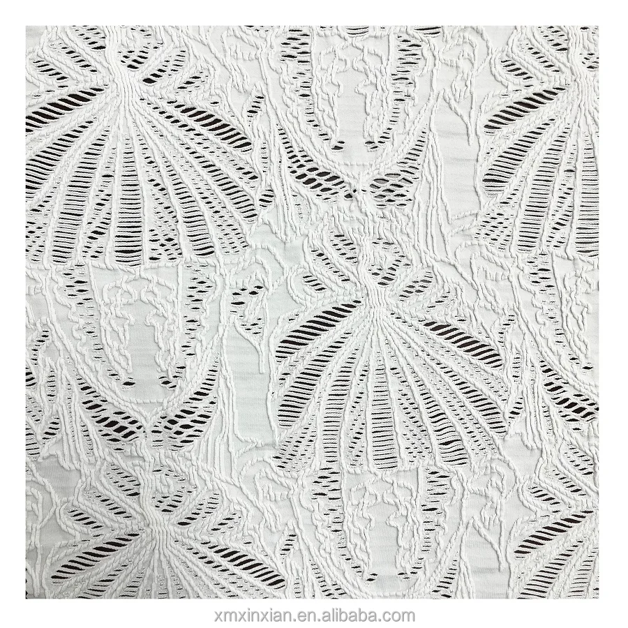 XA3630 designer mesh crochet swimwear fabric netting jacquard bikini beachwear shells nylon 4 way stretch swimsuit fabric