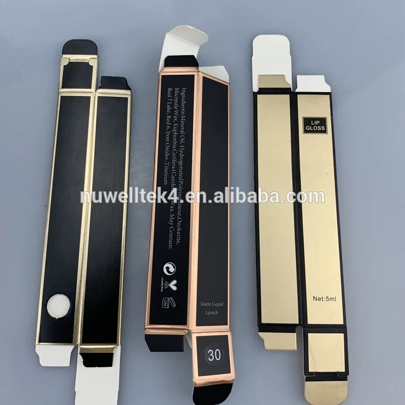 Wholesale Custom Size and Logo Luxury Private Label Pink Lipgloss Lipstick Custom Cosmetic Folding Packaging Paper Box