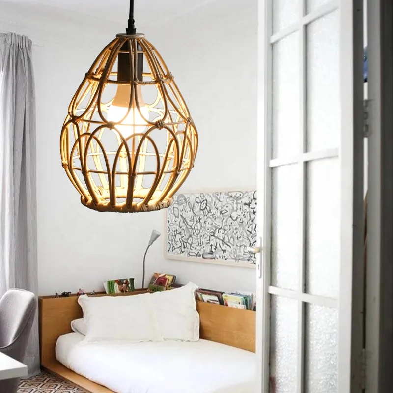 Люстры для гостиной Светильники дома фонари японская лампа прозрачная ручная работа ротанговая Современная картонная коробка 90 китайская