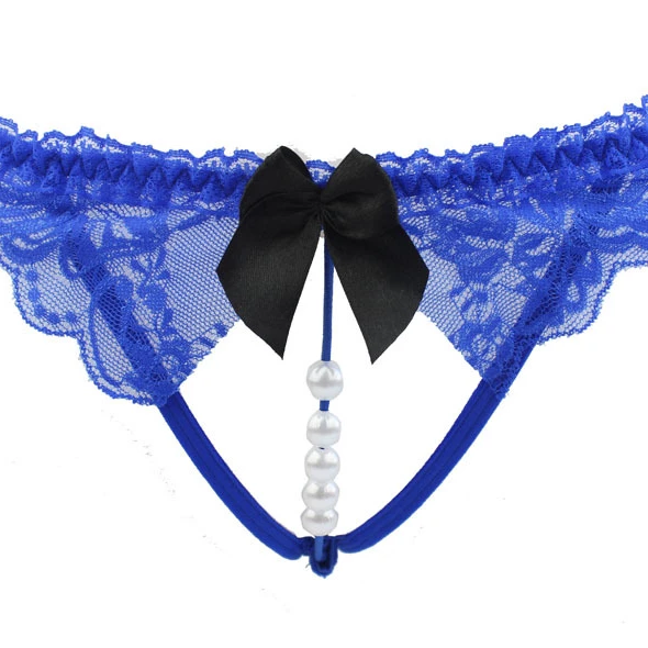 
Sexy Panties Female Lace Embroidered Butterfly Thong G String T Pants Transparent Crotchless Sexy Pearl Shorts Lingerie 