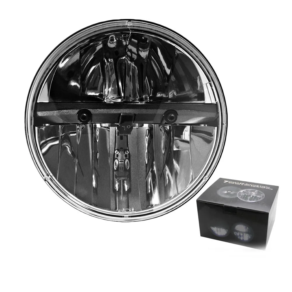 2 Years Warranty Durable Pmma Lens Auto Fog Lights Driving Beam  7 Inch Round Led Headlight