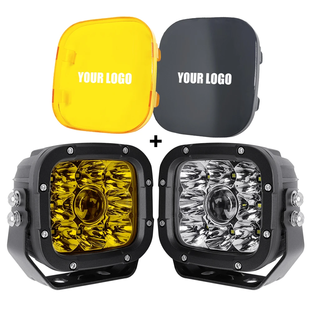 5 inch 12volt 24v led spotlight yellow fog auxiliary spot light off road 4wd 4x4 atv utv led driving light