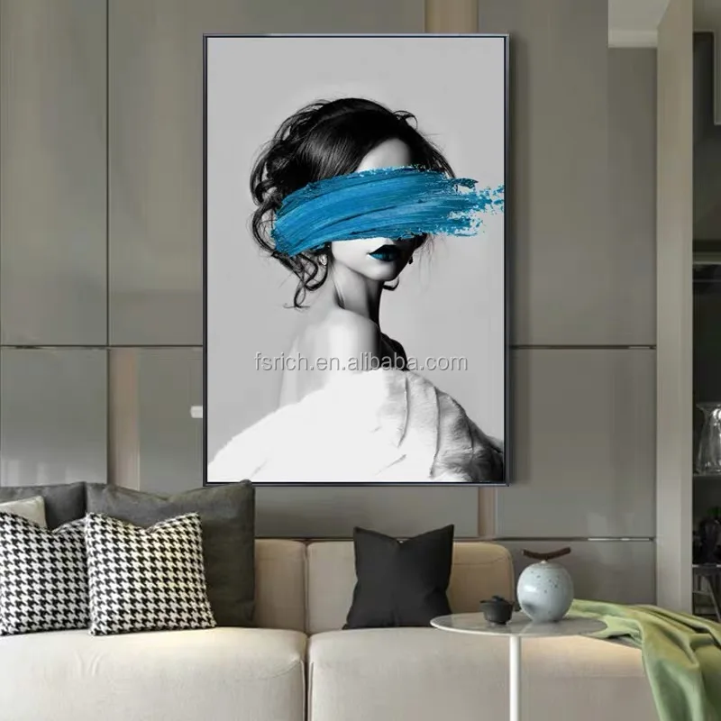 Modern Butterfly Masked Figure Portrait Painting Decorative Canvas Print Wall Artwork Painting on Canvas