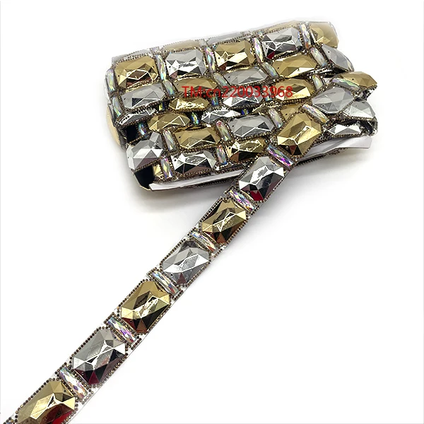 Aqua rhinestone trimming decoration rhinestone hot melt glue trimming iron on trim decorative rhinestone tape