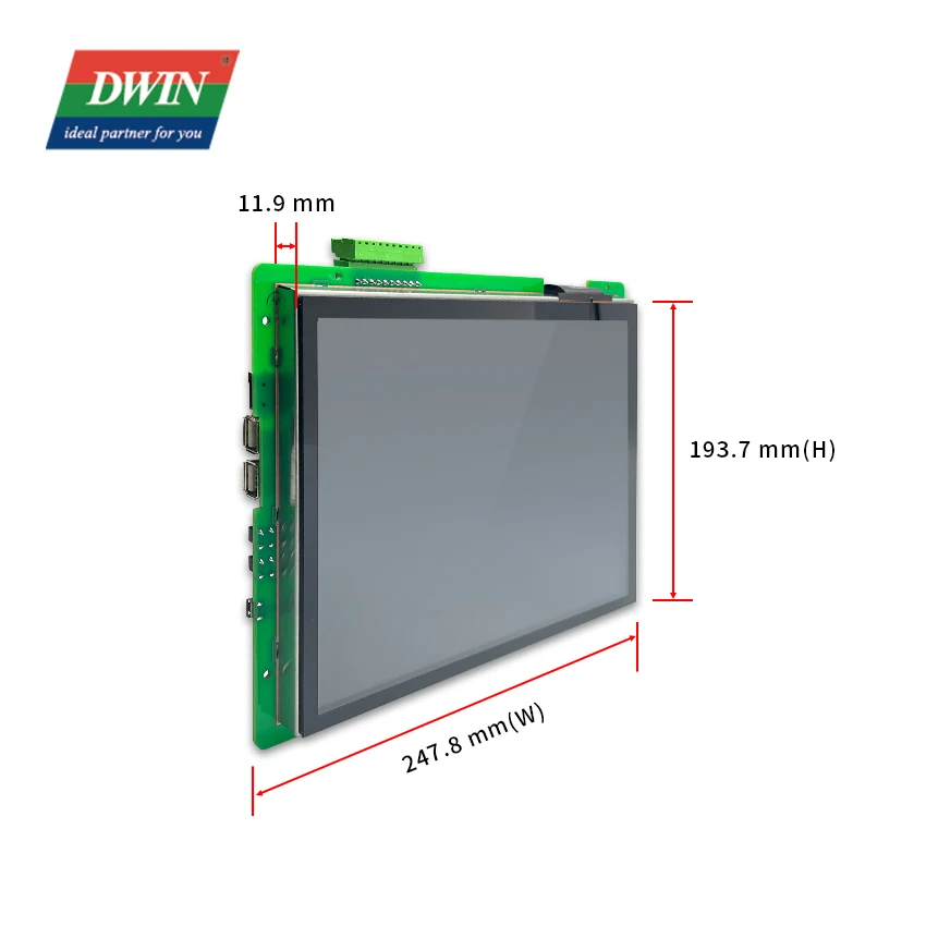 DWIN 10.4 Inch 1024*768 IPS-TFT-LCD Industrial Capacitive Touch Panel Android Display Compatible with 4G WIFI RS232 RS485 Port