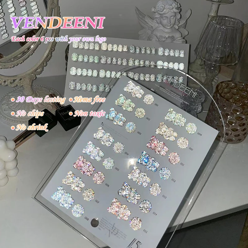 Великолепный Блестящий пастельный цветной светоотражающий Гель-лак Vendeeni F06 коллекция лаков для ногтей цвета геля 15 мл Лак