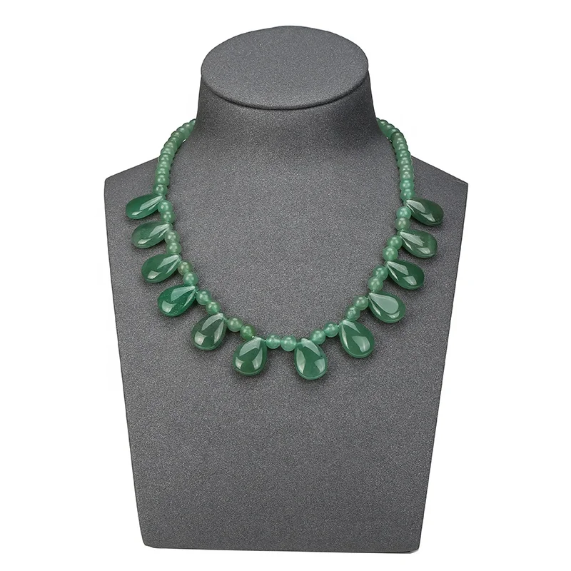 Natural Gemstone Drop Necklace Hand Craft Fine Gemstone Beads Necklace Jewelry For Woman Gifts