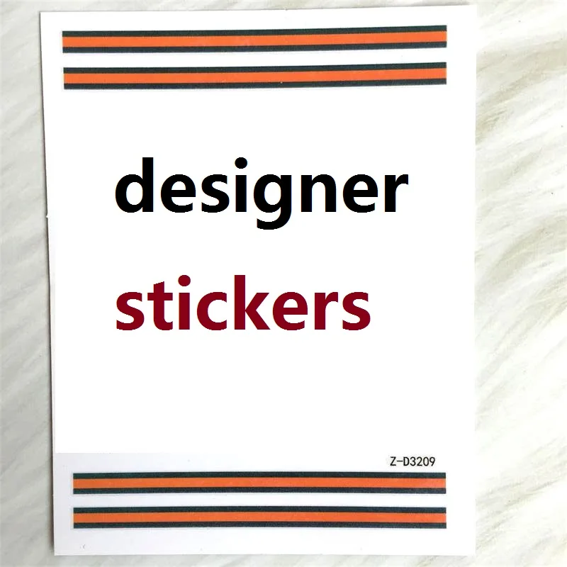 Wholesale Luxury Brand Nail Stickers Nail Decals With Famous Logo Popular Laser Luxury Name Nail Art Sticker