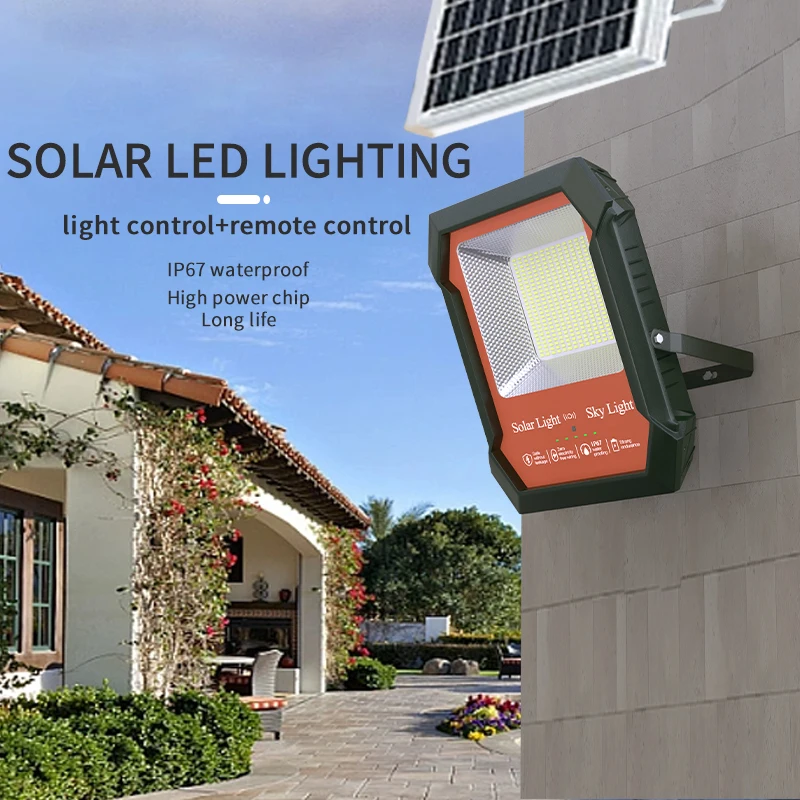 Outdoor High Power Industrial Solar LED Flood Light Waterproof Solar Garden Lights Solar Motion Sensor Wall Light