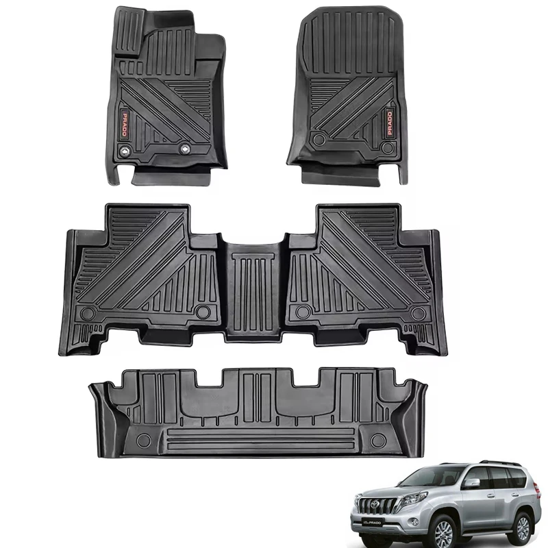 Автомобильные коврики для Land Cruiser 150 TPE резиновый логотип на заказ автомобильный коврик Toyota Prado LC150 FJ150 2010-2022 (RHD)