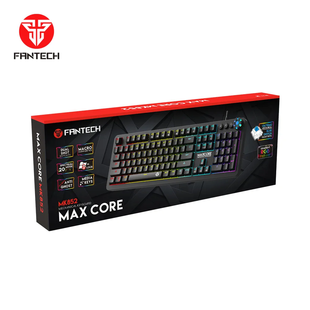 New Fantech MK852 RGB 20 Modes Cheap Macro Mechanical Keyboard Gaming
