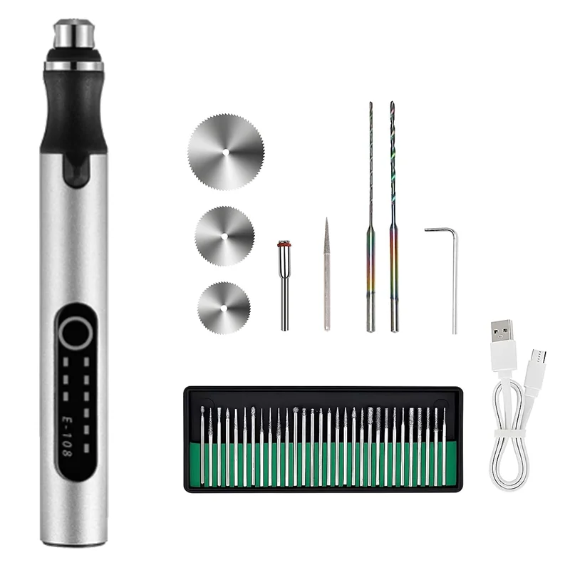 E108 Беспроводная перезаряжаемая мини-шлифовальная машина 38 шт. бижутерия гравировка Маникюрный Инструмент дрель многофункциональная мини-дрель