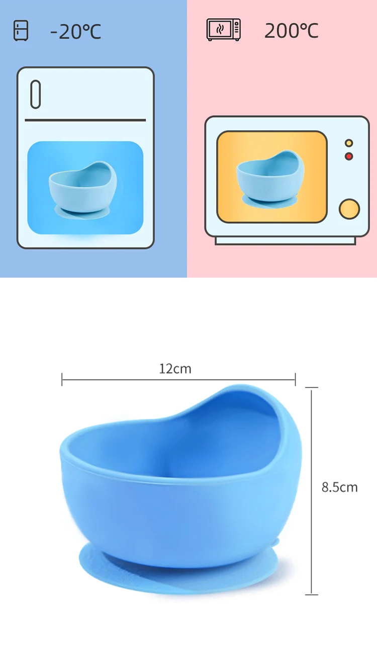 Baby Silicone Tableware Bowl Cutlery Set Toddler Feeding bowl Spork non-toxic harmless Kids Silicon super suction Bowl suit