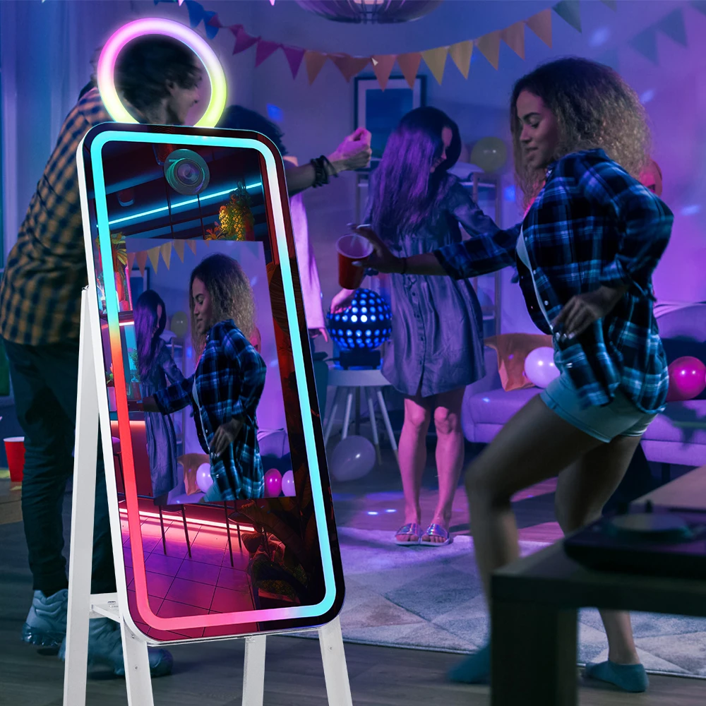 Microsoft Magic Photo Mirror Booth With Fight Case Birthday Party Supplies 40 Inch LCD Photobooth Kiosk Machine