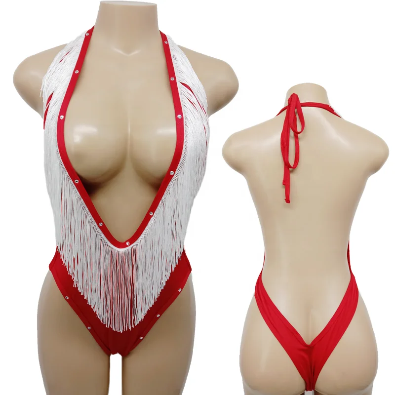 Vadulyer Wholesale Custom Sexy Pole Dance Clothes Stripper Tassel Rhinestones Stripper Outfits