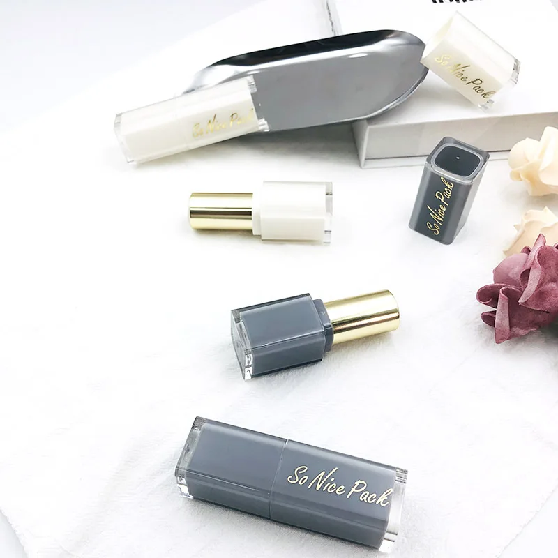 KHG-029 New design Empty Square Plastic Lipstick Tubes Custom Label wholesale Lipstick Tubes Packaging Containers 2024