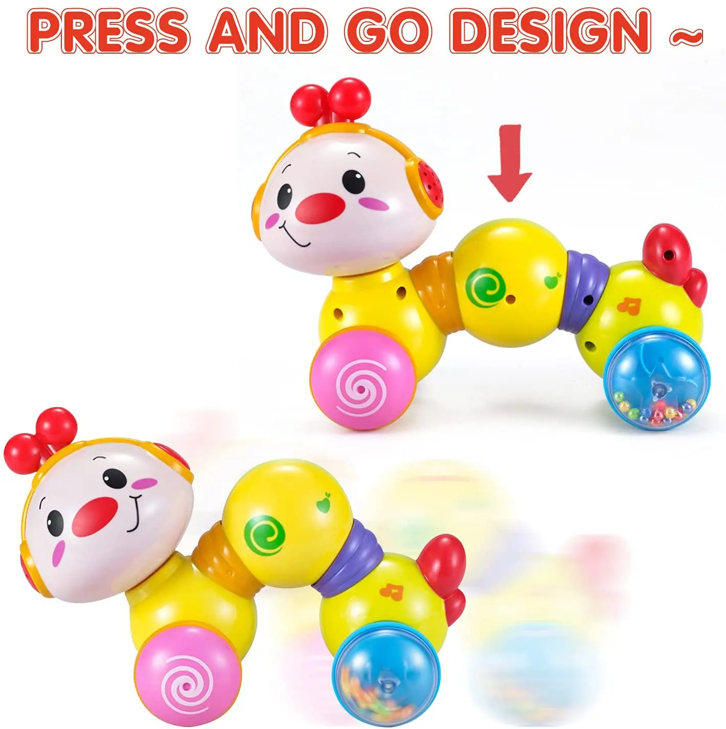 Crawling Musical Toys with Light Up & Dancing Modes, Educational  Music and Light Toys for Babies and Toddler