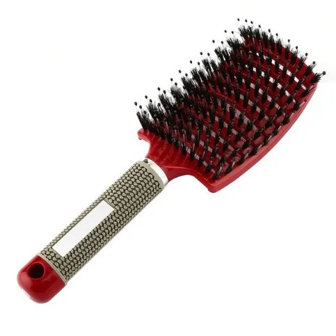 Mosquito-repellent Comb Curly Hair Big Bend Brush Fluffy Ribs Pigbristle Head Massager