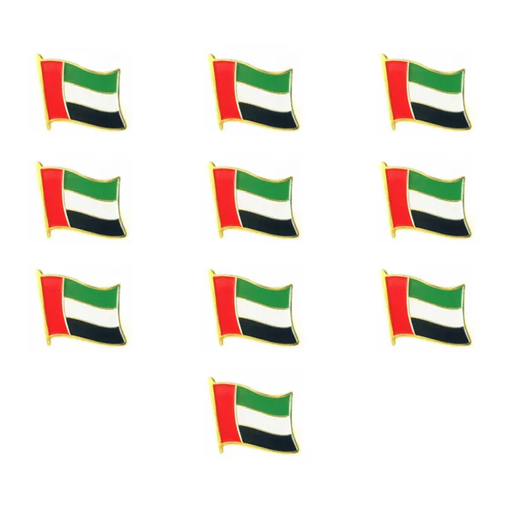 Custom Country Flags Printed Enamel Pin Metal Lapel Pins UAE Flag Pin For Clothes