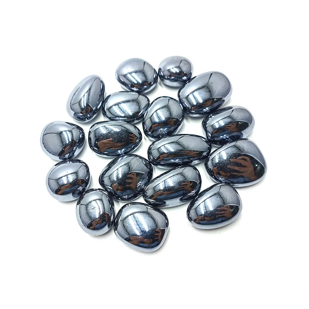 Wholesale Natural Terahertz Quartz Tumbled Stone Metallic Ore Gemstone Ball Polished with Carved Technique