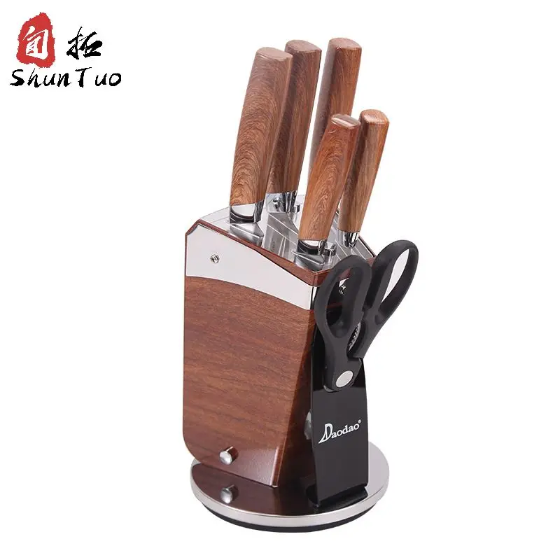 Online Portable Full Tang g10 Classic Hollow Handle Kitchen Chef Skiving Skinner Slicing Gyuto Shears Knife Set With Box