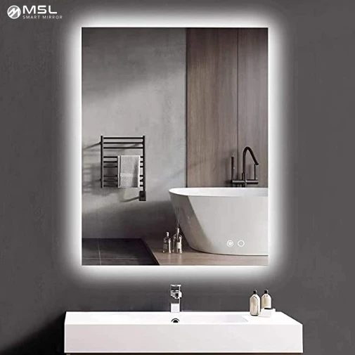 Cheap Anti-fog illuminated led smart touch cosmetic vanity mirror bathroom wall round Buy Custom Vanity Mirror