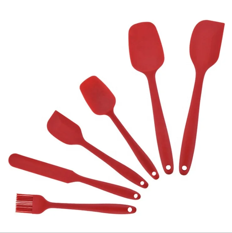 
6pcs baking tools silicone scraper brush spatula set baking sets cake knife spoon for kitchen 