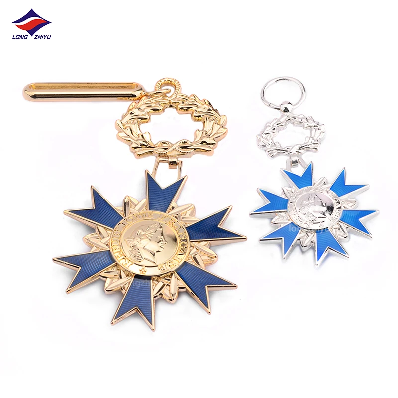Longzhiyu 17 years professional design custom metal medal golden products for honor wholesale medal manufacturer
