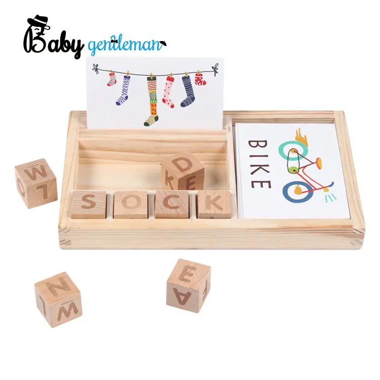 Wooden Develops Alphabet Words Spelling Letter Block Educational Learning Matching Letter Toys  For Kids Z12186F